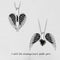 Angel Wings Necklace Ladies Fashion Heart Shaped Zircon Pendant Negro