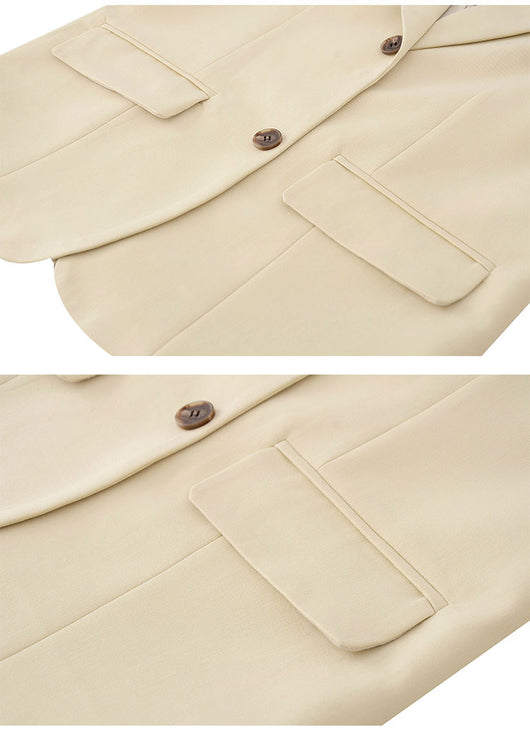 Blazer Corto Mujer Otoño Amarillo Crema Diseño Exclusivo Rejuvenecedor - Image 11