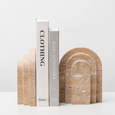 Sujetador de Libros Mármol con Líneas Geométricas - Decoración Moderna para Estanterías - Image 2