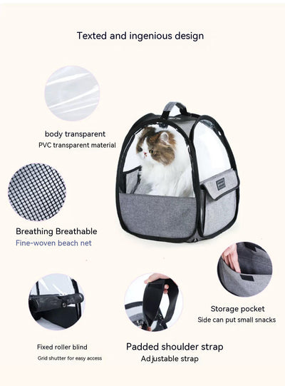 Transportín Transparente Plegable para Gatos - Portátil y Ligero - Image 6