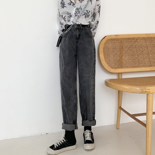 Jeans Gris Ahumado Cintura Alta