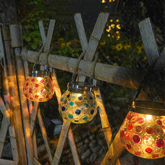 Luz Decorativa Solar Impermeable con Diseño de Onda y Puntos