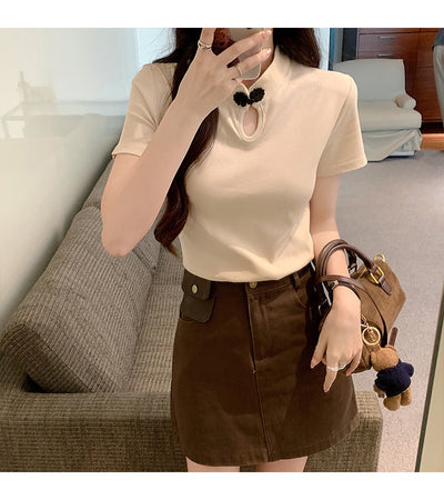Camiseta de Estilo Chino con Botones de Rana - Manga Corta Verano - Image 26