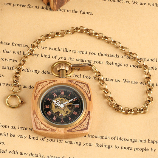 Reloj de Bolsillo Caoba con Mecanismo de Cuarzo - Image 6