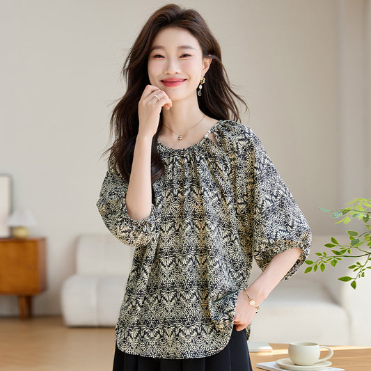 Blusa Suelta Reductora de Manga 3/4 para Mujer - Image 2