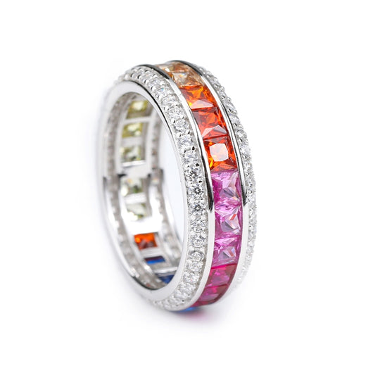Anillo Hip Hop Plata Esterlina con Degradado de Diamantes para Hombre - Image 5