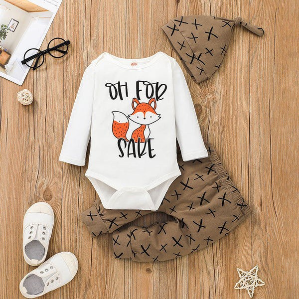 Conjunto de 3 Piezas Estampado para Bebé - Estilo Europeo y Americano