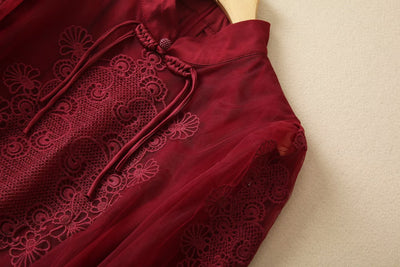 Vestido Niña Burdeos con Cintura Elegante - Image 23