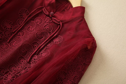 Vestido Niña Burdeos con Cintura Elegante - Image 23