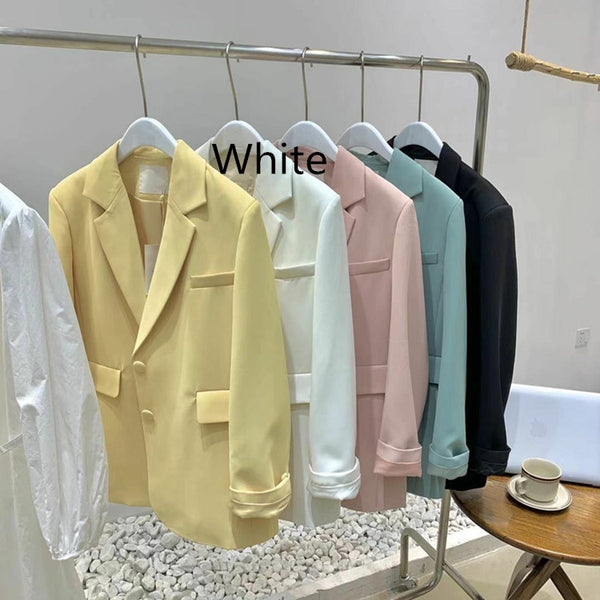 Blazer Holgado Coreano con Hombreras de Moda