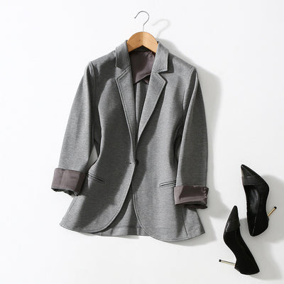 Blazer Ejecutivo Ajustado con Corte 3D y Botón Único para Mujer