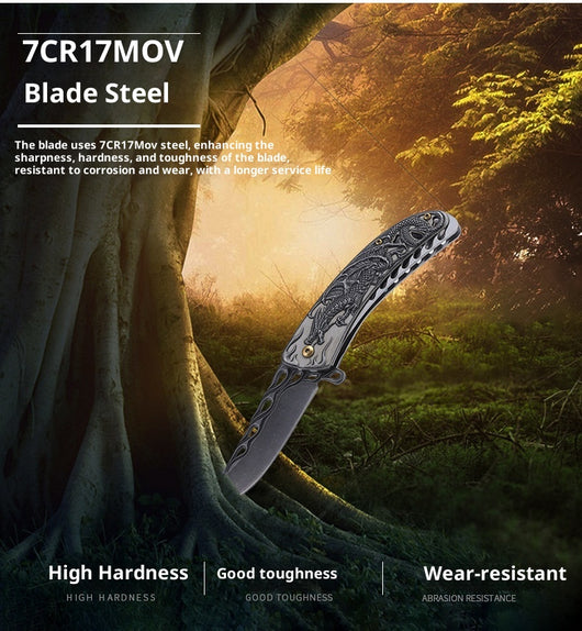Cuchillo Táctico Plegable de Acero Inoxidable para Camping y Defensa Personal - Image 16