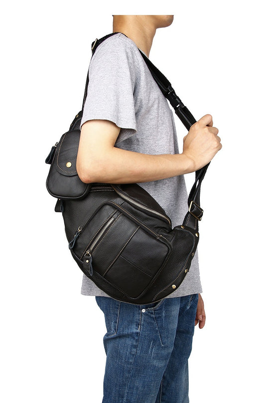 Bolsa Mensajero de Cuero Genuino Estilo Retro con Gran Capacidad para Hombre - Image 11