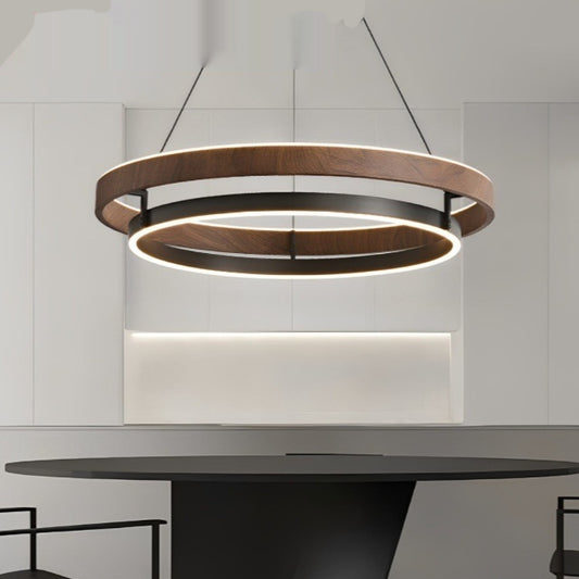 Lámpara de Techo Minimalista Moderna con Acabado Madera Italiana