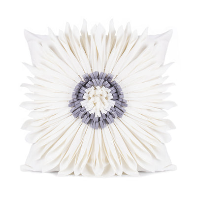 Cojines de Terciopelo Blanco Moderno con Diseño 3D Crisantemo - Image 9