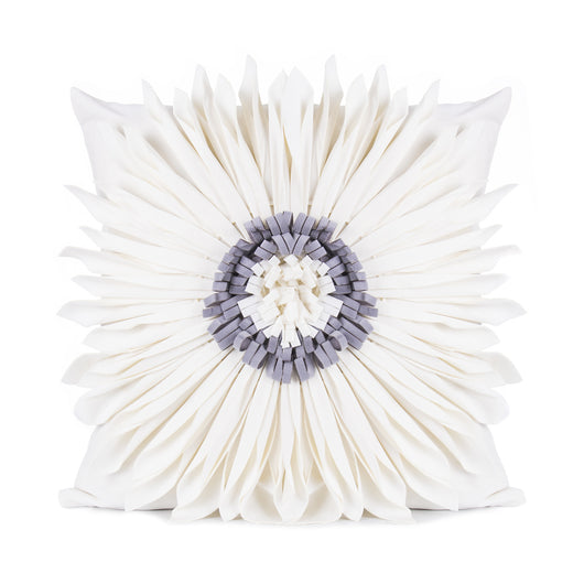 Cojines de Terciopelo Blanco Moderno con Diseño 3D Crisantemo - Image 9