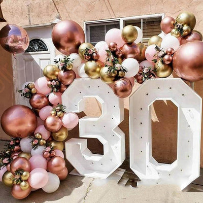 Set de Globos Metalizados Oro Rosado para Fiestas