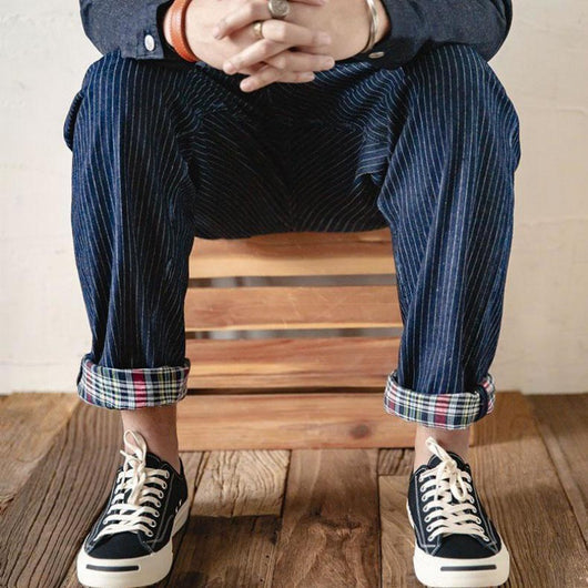 Pantalones Casuales Retro Japoneses con Detalle Tooling para Hombre - Image 4