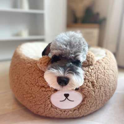 Cama Redonda para Mascotas Peluche Cuatro Estaciones - Nido Cómodo Diseño Panda Rojo - Image 4