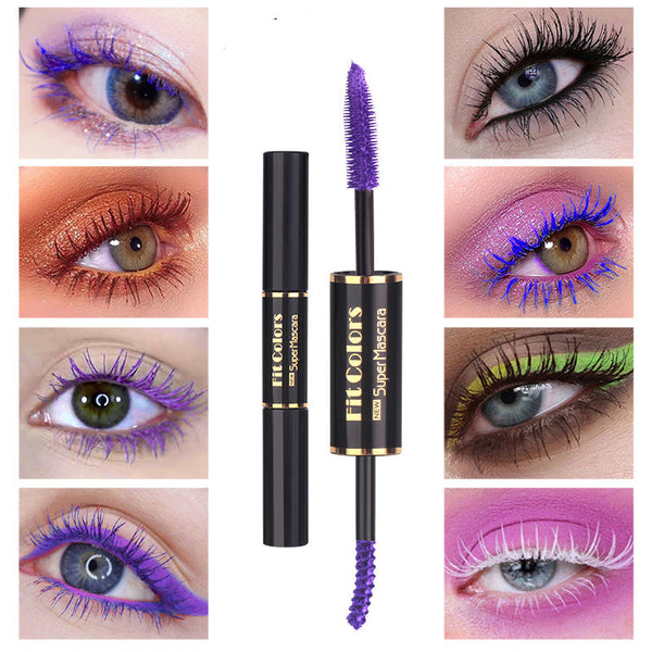 Máscara de Pestañas Doble Punta Color + Tinte de Cejas Waterproof Antiemborronante