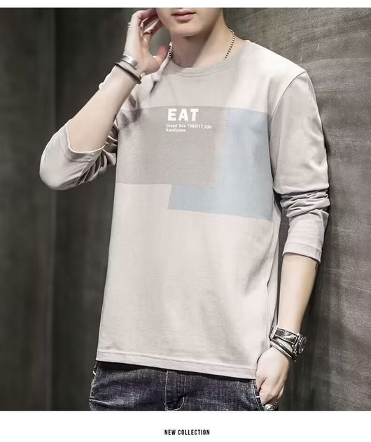 Camiseta Manga Larga Hombre Suelta Otoño Versátil - Image 13
