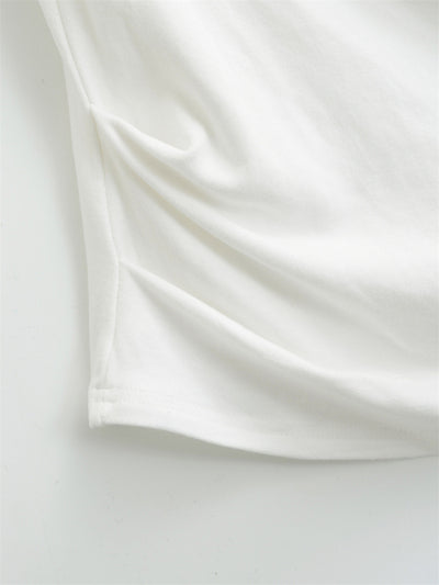 Blusa Tejida de Cuello Solapa Estilo Europeo Manga Corta - Image 9