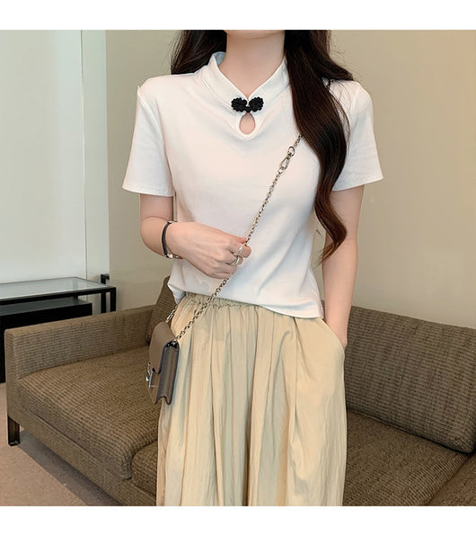Camiseta de Estilo Chino con Botones de Rana - Manga Corta Verano - Image 16
