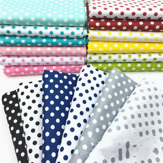 Tela de Algodón Twill con Lunares