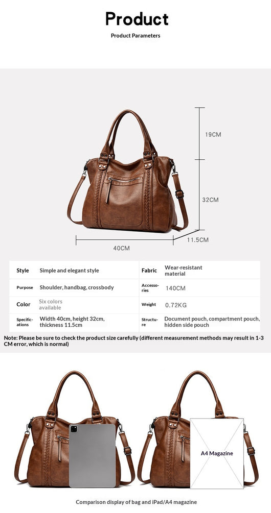 Bolso Bandolera de Cuero Genuino Vintage para Mujer - Image 8