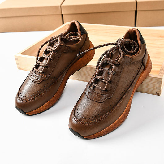 Zapatos Deportivos Casuales de Cuero Genuino Retro para Hombre - Image 3