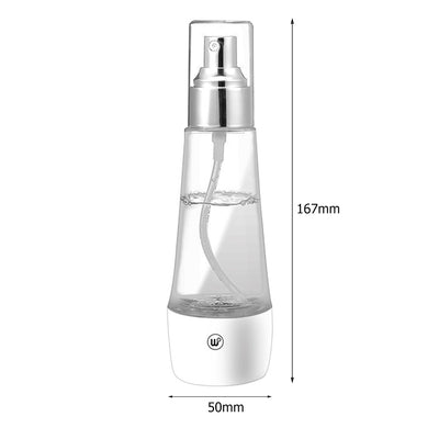Electrolytic sterilization water making machine in a clear and white spray bottle with a silver nozzle. - Image 4