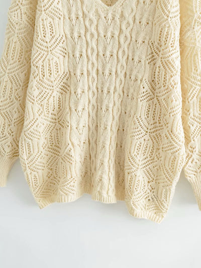 Suéter Calado Otoño Suelto para Mujer Casual - Image 24