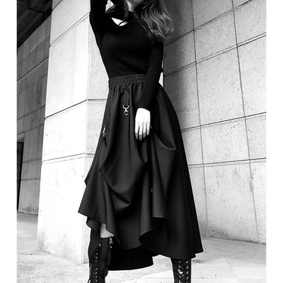 Falda Midi Negra Elegante Ajustada Clásica - Image 4