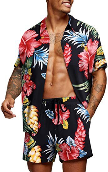 Conjunto de Camisas Estampado Floral Hawaiano para Jóvenes - Image 14