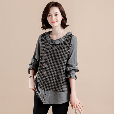 Blusa Artística Tallas Grandes en Algodón y Lino con Efecto Reductor - Image 9