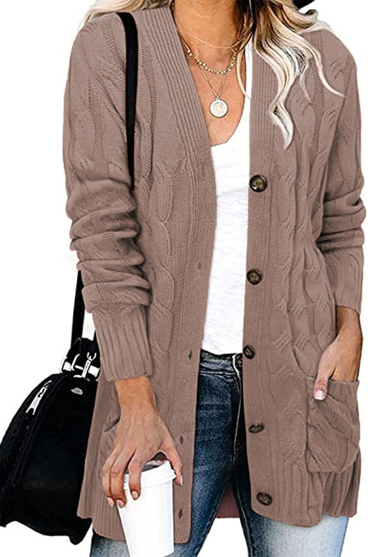 Abrigo Tejido Casual con Botones para Mujer - Otoño e Invierno - Image 18