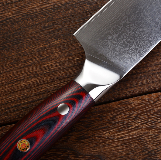 Cuchillo de Chef Japonés 8 Pulgadas VG10 Damasco 73 Capas Mango de Madera de Rosa - Image 2