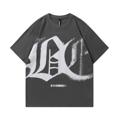 Camiseta Manga Corta Estampado Gótico Alfabeto Graffiti Dark Street - Image 11