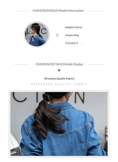 Camisa Denim Retro Azul - Prenda Versátil de Manga Larga - Image 13
