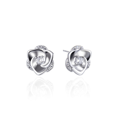 Aretes de Plata Esterlina con Diseño de Rosa - Image 4