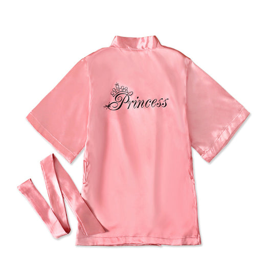 Bata Infantil Larga con Estampado de Letras y Cierre Ajustable - Image 5
