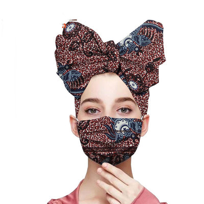 Turbante de Algodón con Estampado Africano Batik para Mujer - Image 10