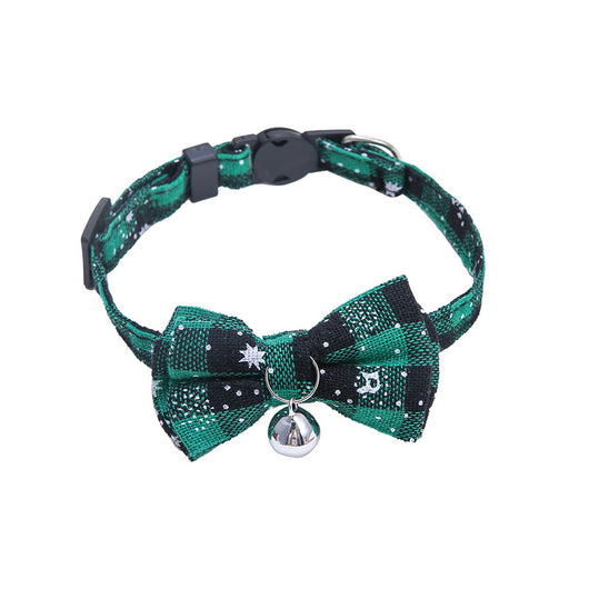 Collar Navideño de Cierre Rápido con Pajarita Cuadros para Perros y Gatos Pequeños - Image 19