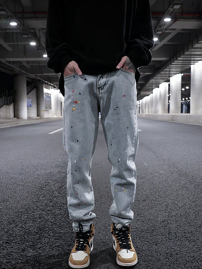 Jeans Rotos y Desgastados con Efecto Salpicado a Mano - Image 9