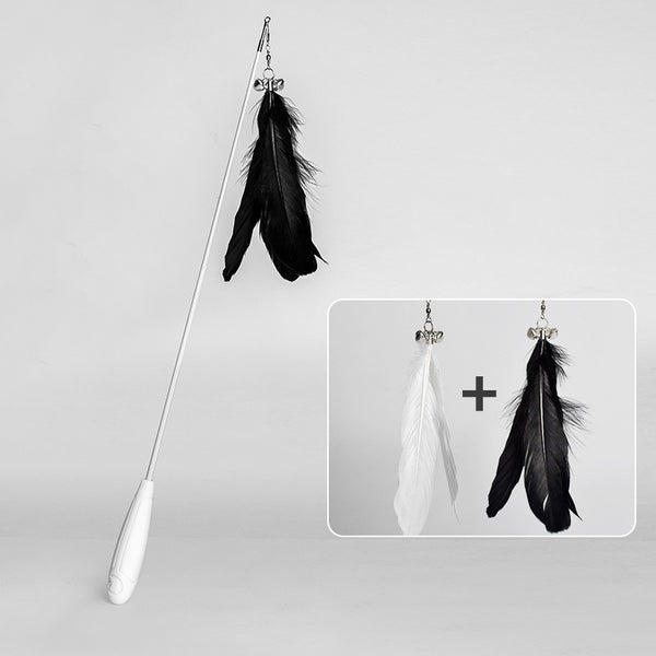 Juguete Interactivo Extensible para Gatos con Campana y Pluma Removible