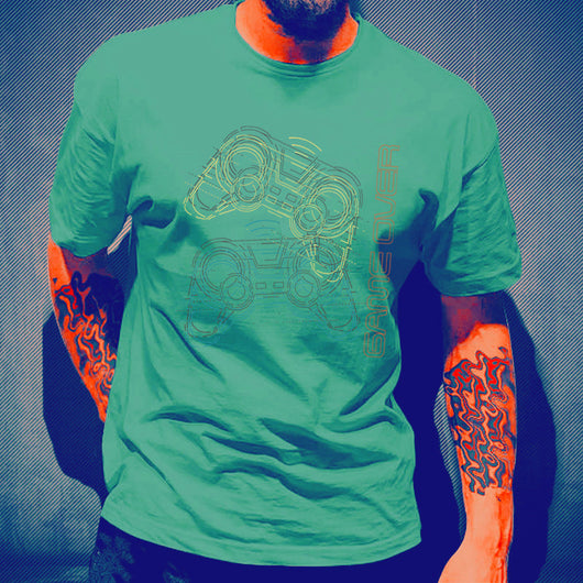 Playera Gamer con Estampado de Letras Creativas - Cuello Redondo Unisex - Image 9