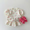 Conjunto Infantil Estilo Occidental: Blusa Manga Corta y Falda Cereza