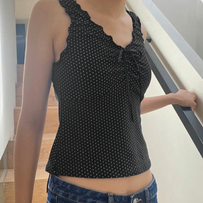 Blusa Sin Mangas Tejida con Estampado de Lunares - Image 13