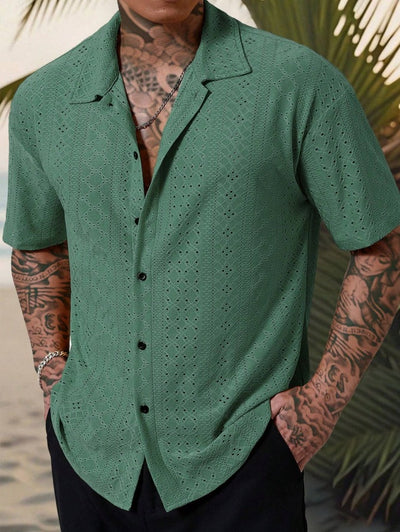 Camisa Casual Hombre con Tejido Calado Jacquard - Image 24
