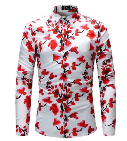 Camisa Hawaiana Flor de Cerezo para Hombre - Diseño Exclusivo Flores, Corte Slim Elegante
